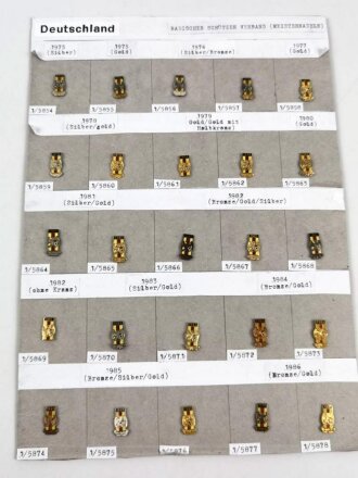 Deutschland nach 1945, Sammlung 25 Stück Abzeichen " Badischer Schützen Verband" jeweils komplett mit Nadel bzw. Nadelsystem