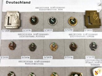 Deutschland nach 1945, Sammlung 25 Stück Abzeichen zum Thema "Schützenverband" jeweils komplett mit Nadel bzw. Nadelsystem