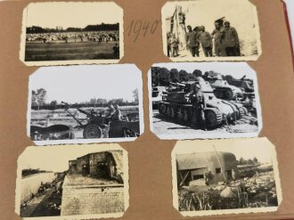 Afrikakorps, Fotoalbum eines Angehörigen der "Panzer Gruppe Afrika " 36 Fotos mit ebendiesem Bezug,unter anderem Rommel,  dazu eine POW Postkarte.