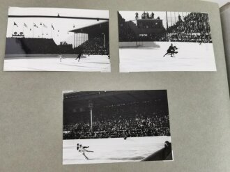 Olympische Winterspiele 1936 Garmisch. Fotoalbum mit insgesamt 103 Fotos. Es handelt sich hierbei meiner Meinung nach um neuzeitliche Abzüge bzw. vergrösserungen von originalen Dias und Fotos.