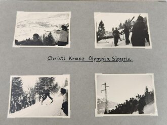 Olympische Winterspiele 1936 Garmisch. Fotoalbum mit insgesamt 103 Fotos. Es handelt sich hierbei meiner Meinung nach um neuzeitliche Abzüge bzw. vergrösserungen von originalen Dias und Fotos.