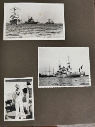 Kriegsmarine, Fotoalbum mit insgesamt 146 Fotos in neuzeitlichem Album