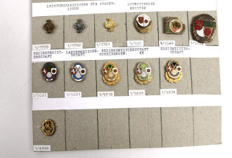 Deutschland nach 1945, Sammlung 19 Stück Abzeichen zum Thema "Schießsport" jeweils komplett mit Nadel bzw. Nadelsystem