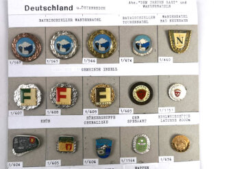 Deutschland und Österreich nach 1945, Sammlung 25 Stück Abzeichen zum Thema "Dem treuen Gast" jeweils komplett mit Nadel bzw. Nadelsystem