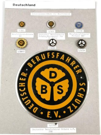 Deutschland nach 1945, Sammlung 7  Stück Abzeichen zum Thema "Interessenverbände für Kraftfahrer" jeweils komplett mit Nadel bzw. Nadelsystem