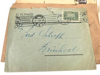 Konvolut 49 Briefumschläge und Postkarten meist vor 1930 aus verschiedenen Nachlässen