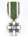 Sachsen Königreich Albrechts-Orden Ritterkreuz 1. Klasse mit Schwertern , am Band. Sehr guter Zustand, Hersteller " S " im unteren Kreuzarm