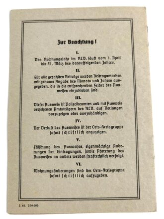 Mitgliedsausweis und vorläufiger Mitgliedsausweis Reichsluftschutzbund Landesgruppe Giessen, ausgestellt 1934