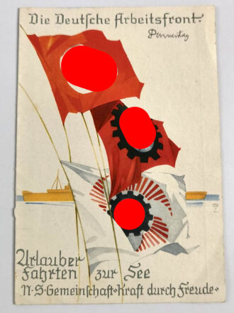 Die Deutsche Arbeitsfront, Urlauberfahrten zur See, NS Gemeinschaft Kraft durch Freude, Speisefolge Robert Ley, datiert 1939