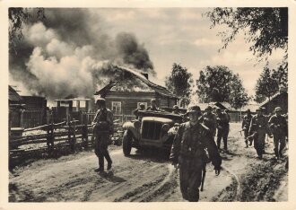 Ansichtskarte "Unsere Waffen SS,   Ein Dorf ist...