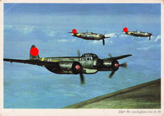 Ansichtskarte "Jäger Me109 begleiten eine Ju 88"