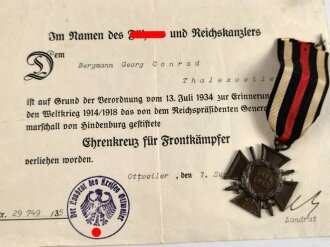 Ehrenkreuz für Frontkämpfer, Hersteller G14,...
