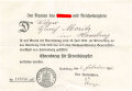 Ehrenkreuz für Frontkämpfer, mit Verleihungsurkunde, Ausgestellt von der Polizeibehörde Hambrug, Urkunde gefaltet sonst sehr guter Zustand