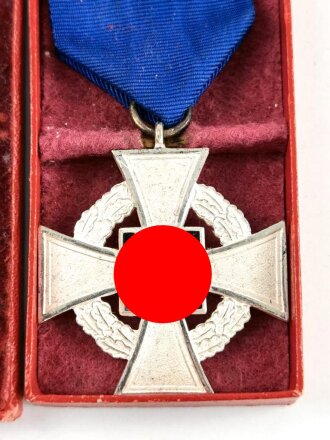 Treudienst Ehrenzeichen in Silber für 25 Jahre, Hersteller Wächtler & Lange, Mittweida im Etui, sehr guter Zustand