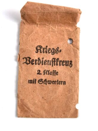 Verleihungstüte zum Kriegsverdienstkreuz 2. Klasse...