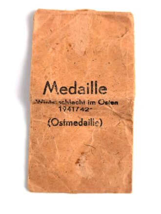 Verleihungstüte Medaille Winterschlacht im Osten,...