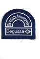 Ärmelabzeichen " Betriebsfeuerwehr " Degussa, Rückseitig mit Kleberesten