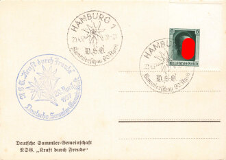 Ansichtskarte, Deutsche Sammler-Gemeinschaft, NSG Kraft durch Freude, Hamburg 1937