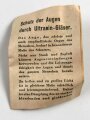 Allgemeine Schutzbrille Wehrmacht in Kunstlederhülle, ungetragenes Stück mit dunklen Ultrasin Gläsern, Beizettel von 1942 innliegend