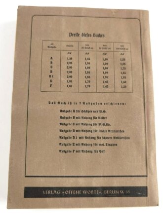 "Unterrichtsbuch für Soldaten" Kriegsausgabe Winter 1939/40, 295 Seiten, DIN A5, gebraucht und wasserschaden