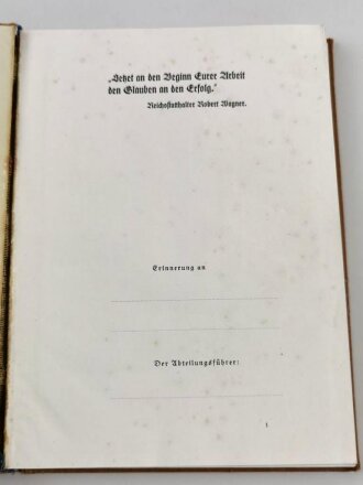 "Grenzland Baden Spaten zur Hand" Vom Werden und Schaffen des Arbeitsgaues XXVII Baden, 1939, 340 Seiten, DIN A4, gebraucht, Einband lose