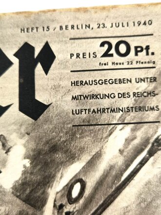 Der Adler "Im Vernichtungsfeuer der Flak", Heft Nr. 15, 23. Juli 1940