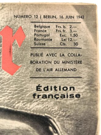 Der Adler, Edition francaise "Bien equipe pour un vol de haute altitude", Heft Nr. 12, 16. Juni 1942