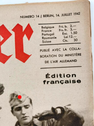 Der Adler, Edition francaise "Un as de laviation en afrique", Heft Nr. 14, 14. Juli 1942