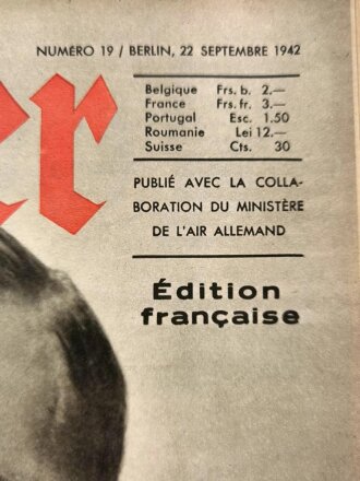 Der Adler, Edition francaise "150 victoires aeriennes", Heft Nr. 19, 22. September 1942