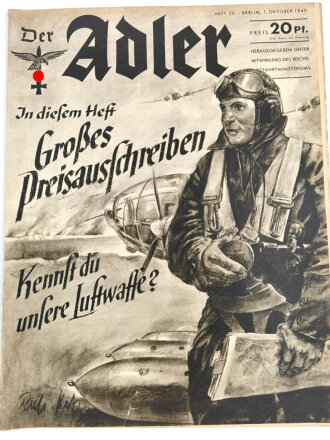 Der Adler "Kennst du unsere Luftwaffe", Heft Nr. 20, 1. Oktober 1940