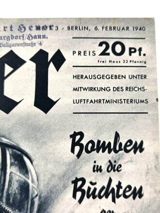 Der Adler "Bomben in die Buchten der Shetlands", Heft Nr. 3, 6. Februar 1940