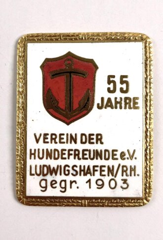 Plakette, 55 Jahre Verein der Hundefreunde e.V....