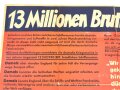 Die Parole der Woche Wandzeitung "13 Millionen Bruttoregistertonnen" Ausgabe A, stark gebraucht und gefaltet, Maße 83x120 cm
