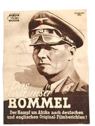 "Das war unser Rommel" Filmprogramm 1960iger Jahre, DIN A4