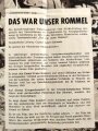 "Das war unser Rommel" Filmprogramm 1960iger Jahre, DIN A4