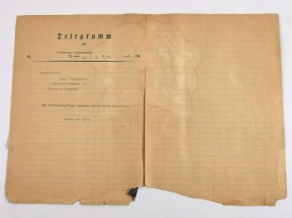 Telegram aus Wiesbaden für Oberfeldwebel Josef...