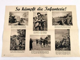 Reichspropaganda Plakat "So kämpft die Infanterie! 14. Folge 10-22. 5.1943, gebraucht und gefaltet, Maße: 56x40 cm