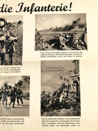 Reichspropaganda Plakat "So kämpft die Infanterie! 14. Folge 10-22. 5.1943, gebraucht und gefaltet, Maße: 56x40 cm
