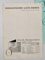 DIN A4 Prospekt "LLoyd Reisen 1934, Norddeustcher Lloyd Bremenl" Fahrplan, Preise,...