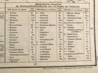 Postleitgebietskarte, gebraucht, gefaltet, grossformat, Maße: 85x110 cm