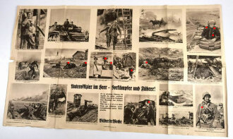 Bilder der Woche "Unteroffizier im Heer - Vorkämpfer und Führer!" Ausgabe H 6 vom März 1943, gebraucht und gefaltet, 102 x 60