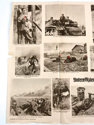 Bilder der Woche "Unteroffizier im Heer - Vorkämpfer und Führer!" Ausgabe H 6 vom März 1943, gebraucht und gefaltet, 102 x 60