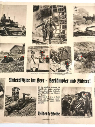 Bilder der Woche "Unteroffizier im Heer - Vorkämpfer und Führer!" Ausgabe H 6 vom März 1943, gebraucht und gefaltet, 102 x 60