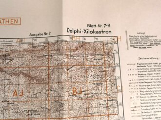 Deutsche Truppenkarte 1943 "Delphi-Xilokastron" Griechenland