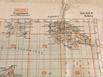 Deutsche Truppenkarte 1943 "Milos Kithira"...