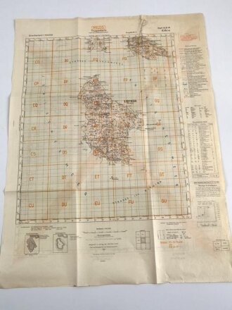 Deutsche Truppenkarte 1943 "Milos Kithira" Griechenland