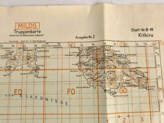 Deutsche Truppenkarte 1943 "Milos Kithira"...
