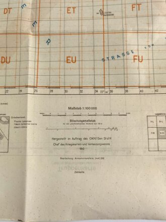 Deutsche Truppenkarte 1943 "Milos Kithira" Griechenland
