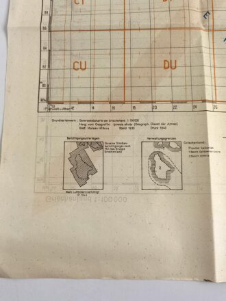 Deutsche Truppenkarte 1943 "Milos Kithira" Griechenland