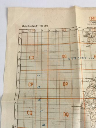 Deutsche Truppenkarte 1943 "Milos Kithira" Griechenland